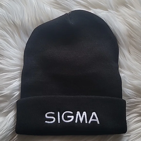 Sigma Black Beanie Hat Sigma Kappa Beanie Black Knit Adult Size Cap Embroidered  main image 4